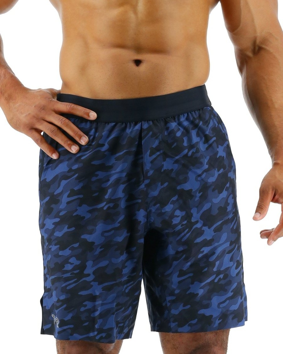 Men TYR Sport Shorts | Tyr Hydrosphere Men'S Lined 9" Unbroken Shorts - Midnight Camo