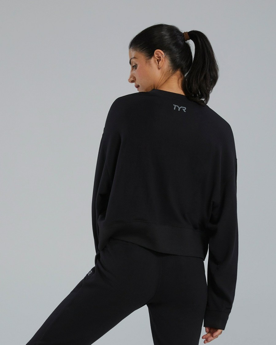 Women TYR Sport Hoodies & Sweatshirts|Shirts | Tyr Ultrasoft Women'S Midweight Terry Cropped Crew