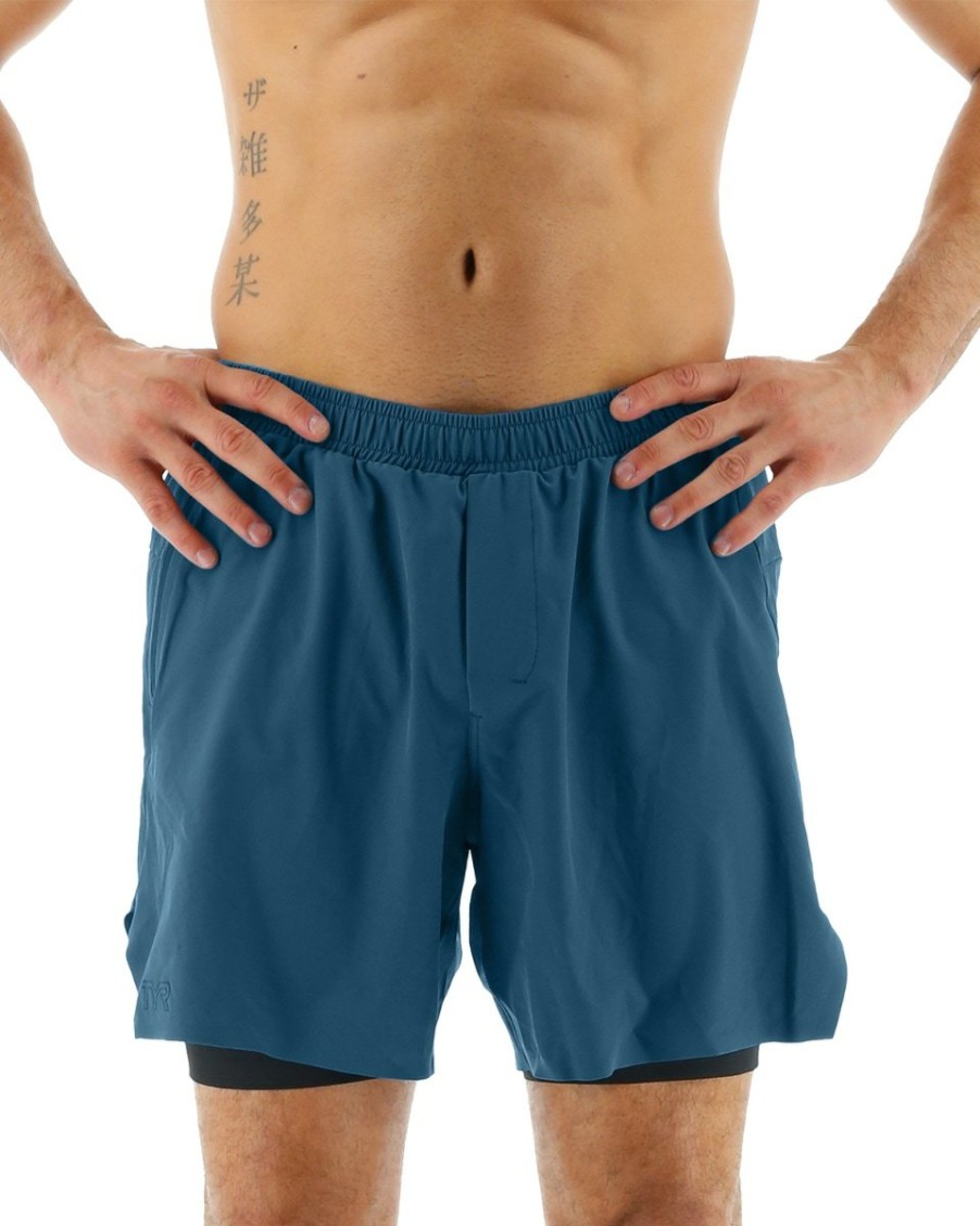 Men TYR Sport Shorts | Tyr Hydrosphere Men'S Lined 6" Momentum Shorts - Solid