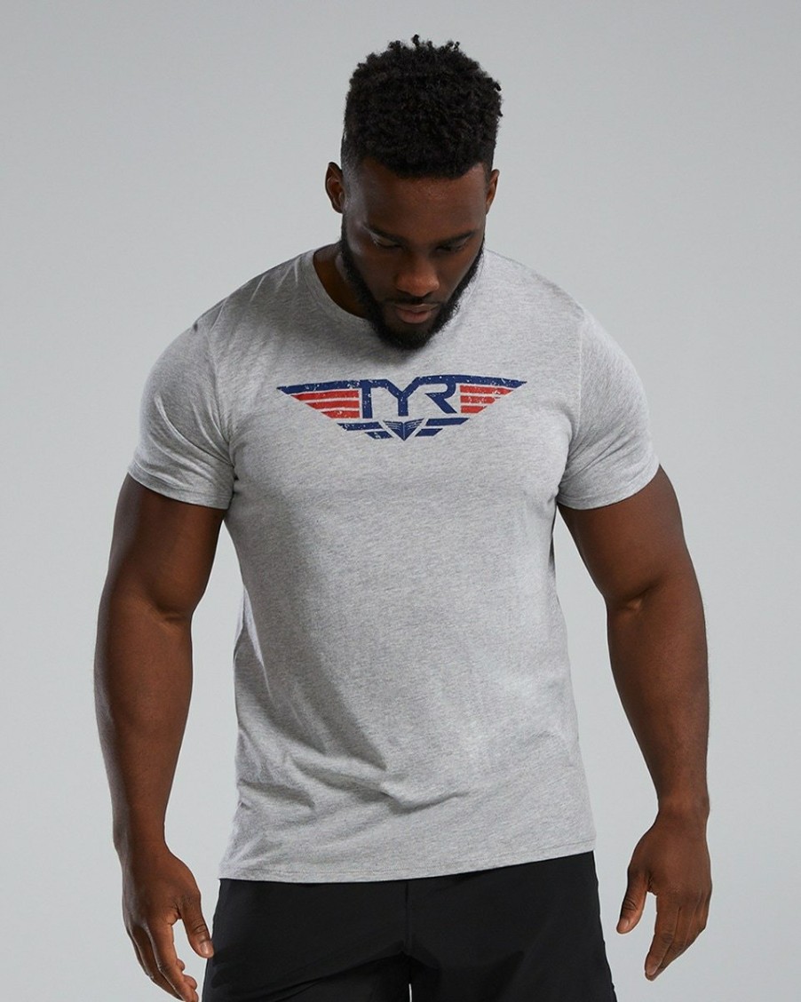 Men TYR Sport Shirts | Tyr Ultrasoft Men'S Short Sleeve Graphic Tee Take Flight