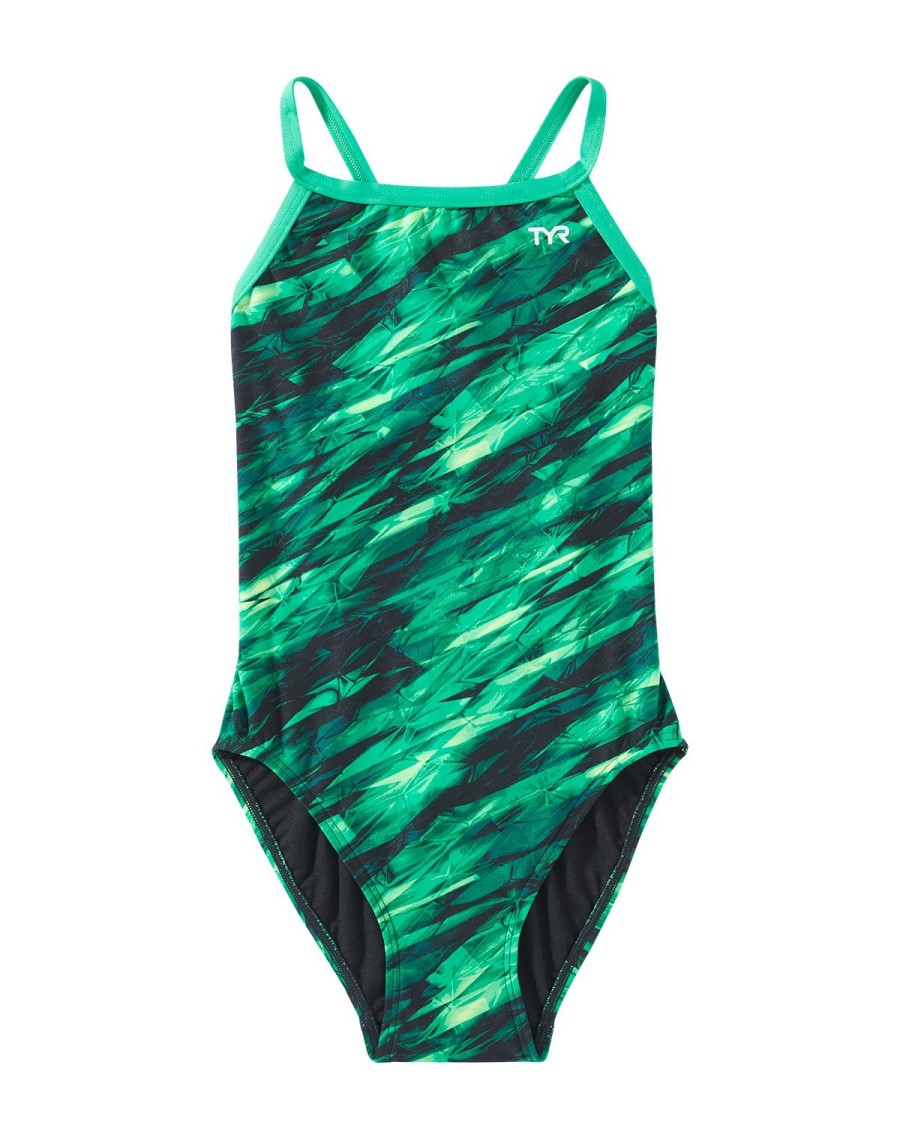 Kids TYR Sport Competition Swimwear | Tyr Durafast Elite® Girls' Diamondfit Swimsuit - Vitric