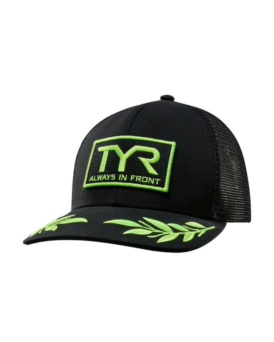 Men|Women TYR Sport Hats & Headwear | Tyr Est. '85 Trucker Hat - Attak Yellow A.I.F.