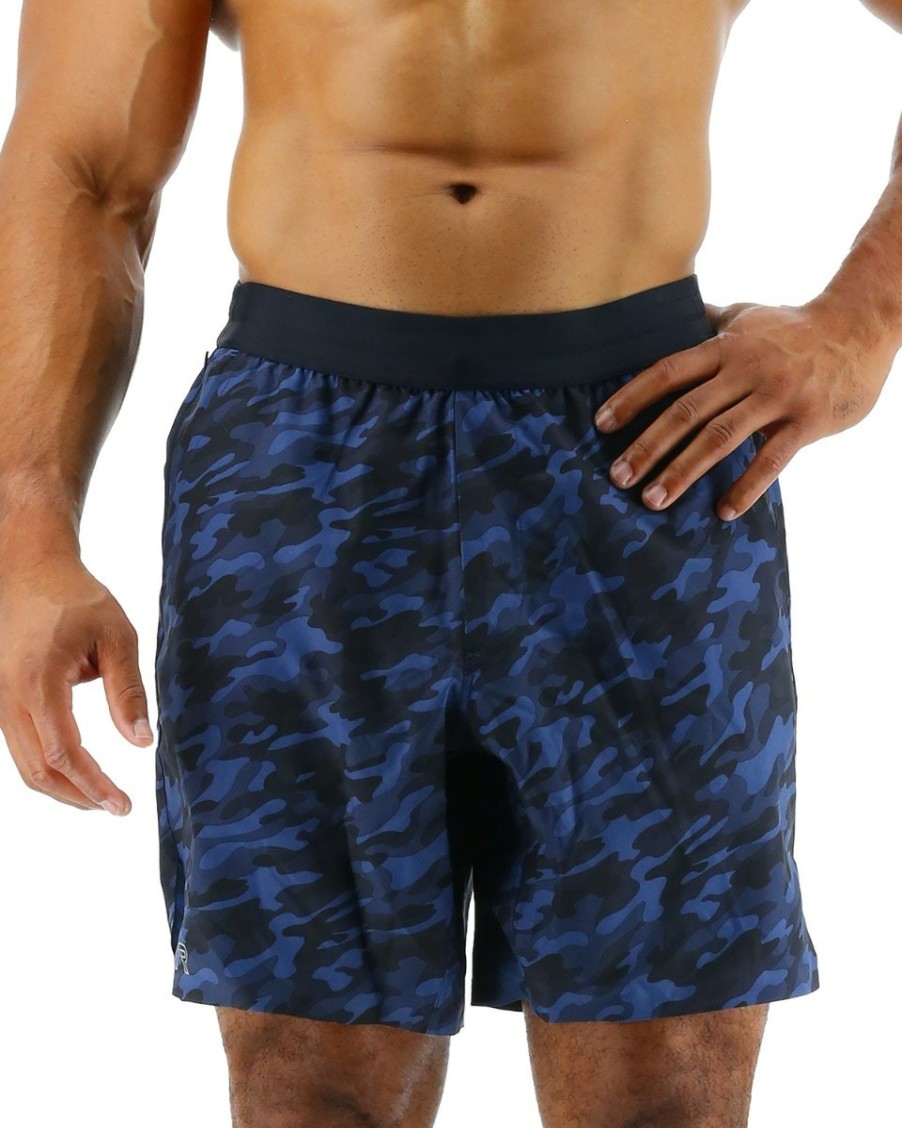 Men TYR Sport Shorts | Tyr Hydrosphere Men'S Lined 7" Unbroken Shorts - Midnight Camo