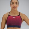 Women TYR Sport Sports Bras | Tyr Base Kinetic Women'S High Neck Sports Bra - Ember