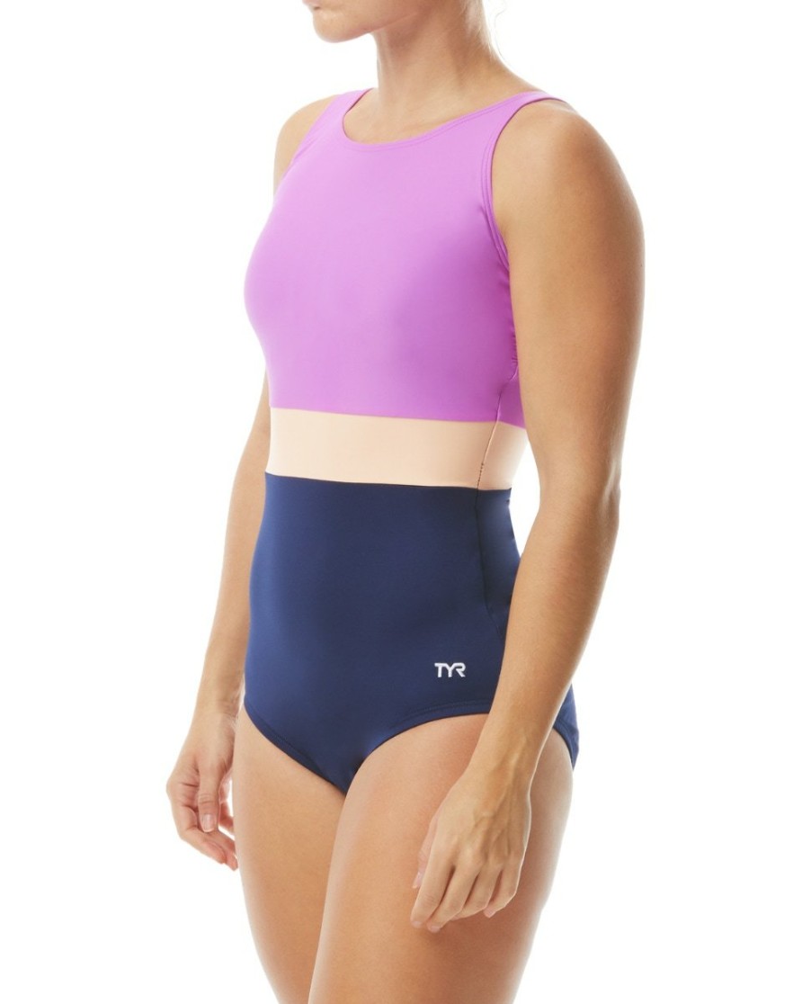 Women TYR Sport One Piece|Controlfit Suits | Tyr Durafast Elite® Women'S Controlfit Swimsuit - Splice Belted