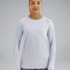 Women TYR Sport Shirts | Tyr Climadry Women'S Raglan Long Sleeve Tee - Solid / Heather