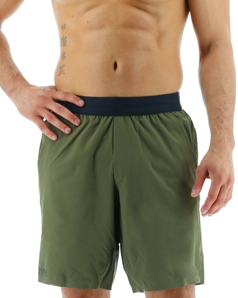 Men TYR Sport Shorts | Tyr Hydrosphere Men'S Lined 9" Unbroken Shorts - Solid