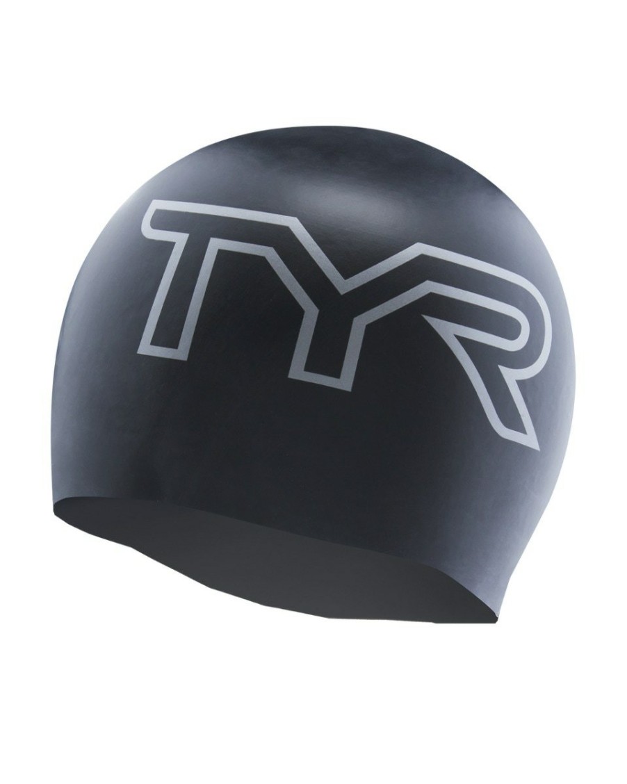 Men|Women TYR Sport Swim Caps|Swim Accessories | Tyr Adult Silicone Swim Cap - Large Logo