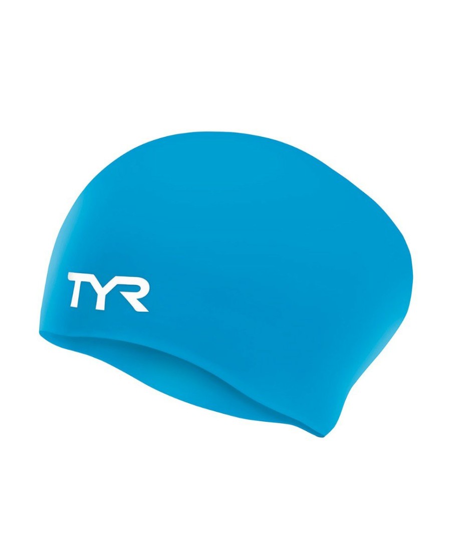 Kids|Men|Women TYR Sport Swim Caps|Swim Accessories | Tyr Youth Long Hair Silicone Wrinkle-Free Swim Cap