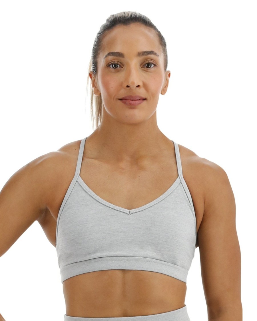 Women TYR Sport Sports Bras | Tyr Base Kinetic Women'S V-Neck Sports Bra - Heather