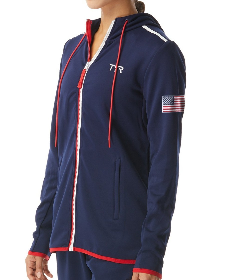 Women TYR Sport Hoodies & Sweatshirts | Tyr Women'S Alliance Podium Full Zip Hoodie - Usa