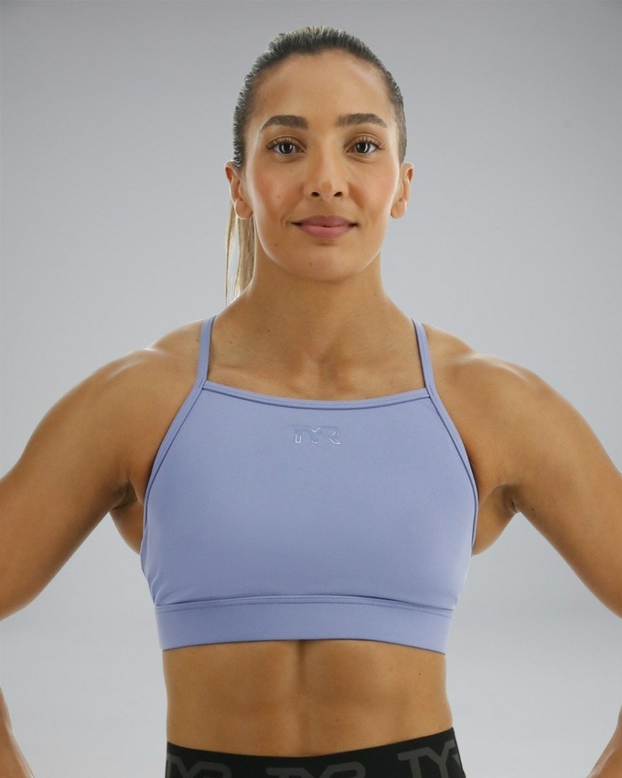 Women TYR Sport Sports Bras | Tyr Base Kinetic Women'S High Neck Sports Bra - Solid