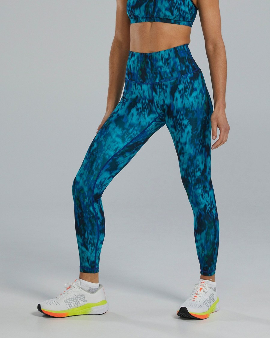 Women TYR Sport Leggings | Tyr Base Kinetic Women'S High-Rise 28" Leggings - Ripplex