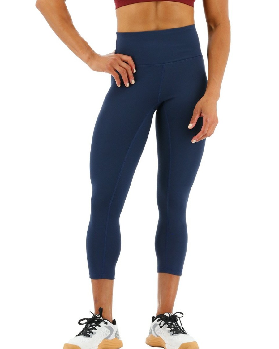 Women TYR Sport Leggings | Tyr Base Kinetic Women'S High-Rise 21" Leggings - Solid