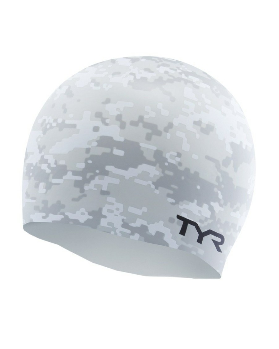 Men|Women TYR Sport Swim Caps | Tyr Adult Silicone Swim Cap - Digi Camo