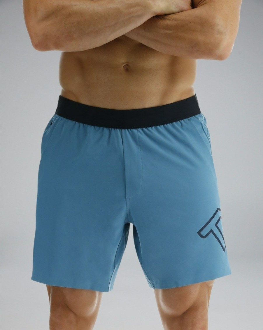 Men TYR Sport Shorts | Tyr Hydrosphere Men'S Unlined 7" Unbroken Big Logo Shorts - Solid