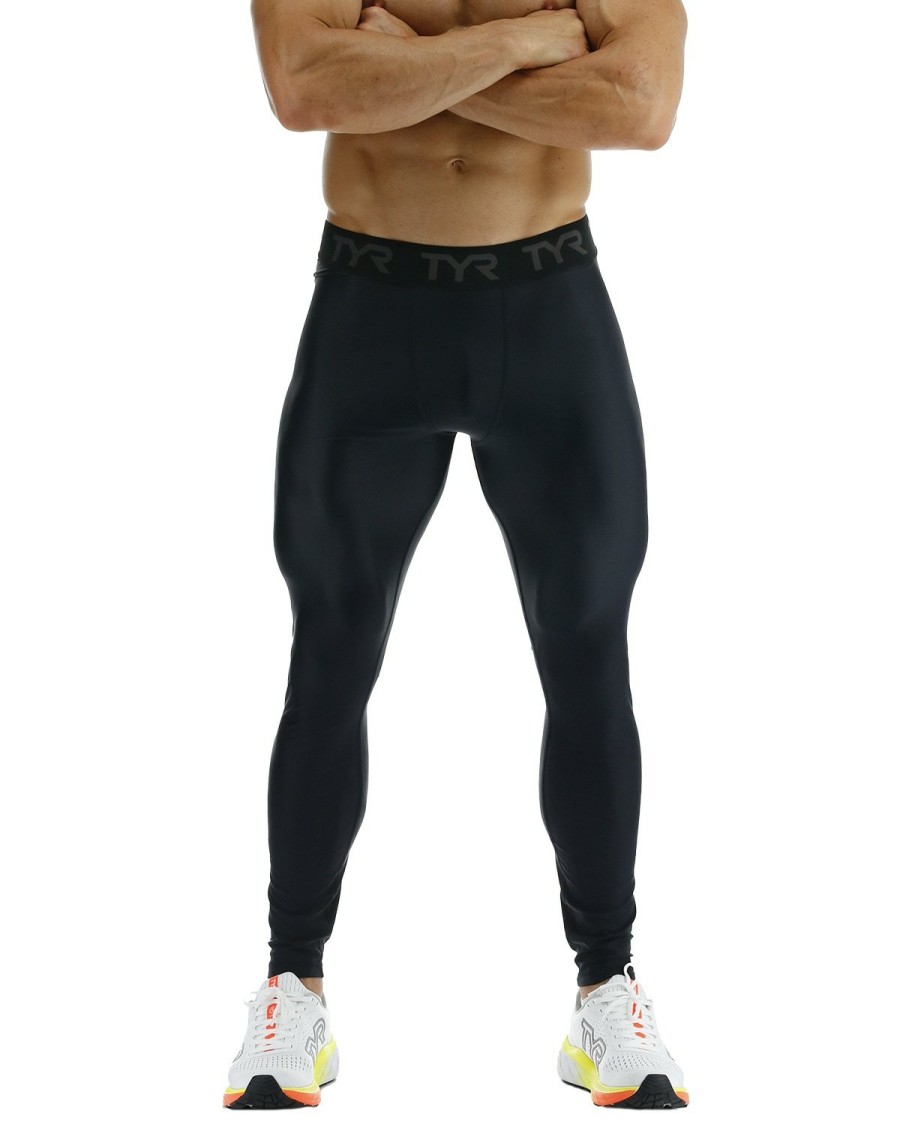 Men TYR Sport Compression | Tyr Men'S Full Length Compression Leggings - Solid