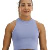 Women TYR Sport Shirts | Tyr Base Kinetic Women'S Cropped High Neck Tank - Solid