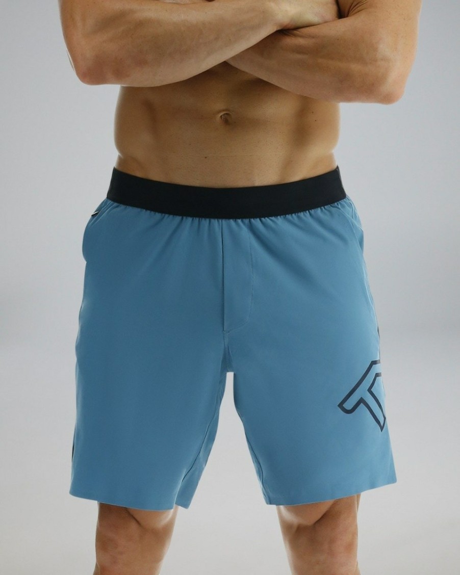 Men TYR Sport Shorts | Tyr Hydrosphere Men'S Lined 7" Unbroken Big Logo Shorts - Solid