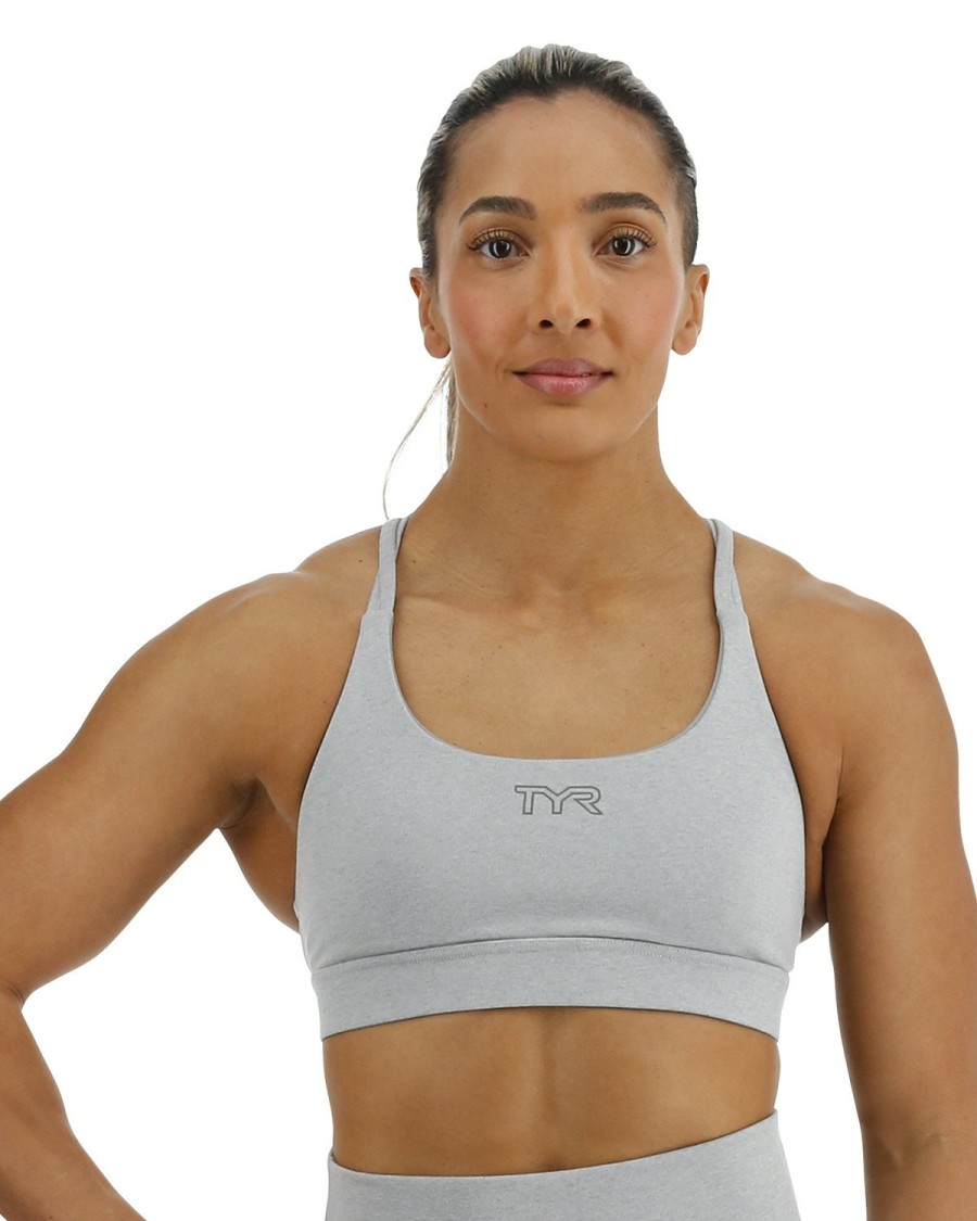 Women TYR Sport Sports Bras | Tyr Base Kinetic Women'S Dual Strap Sports Bra - Heather