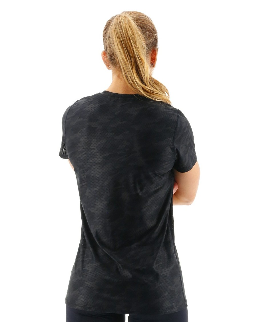 Women TYR Sport Shirts | Tyr Airtec Women'S Short Sleeve Tee - Blackout Camo