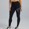 Women TYR Sport Leggings | Tyr Base Kinetic Women'S High-Rise 28" Logo Leggings - Solid