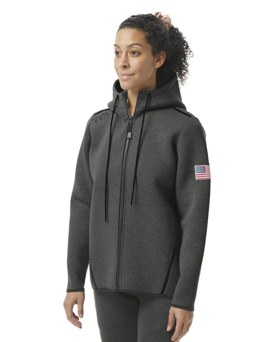 Women TYR Sport Hoodies & Sweatshirts | Tyr Women'S Elite Team Full Zip Hoodie - Usa