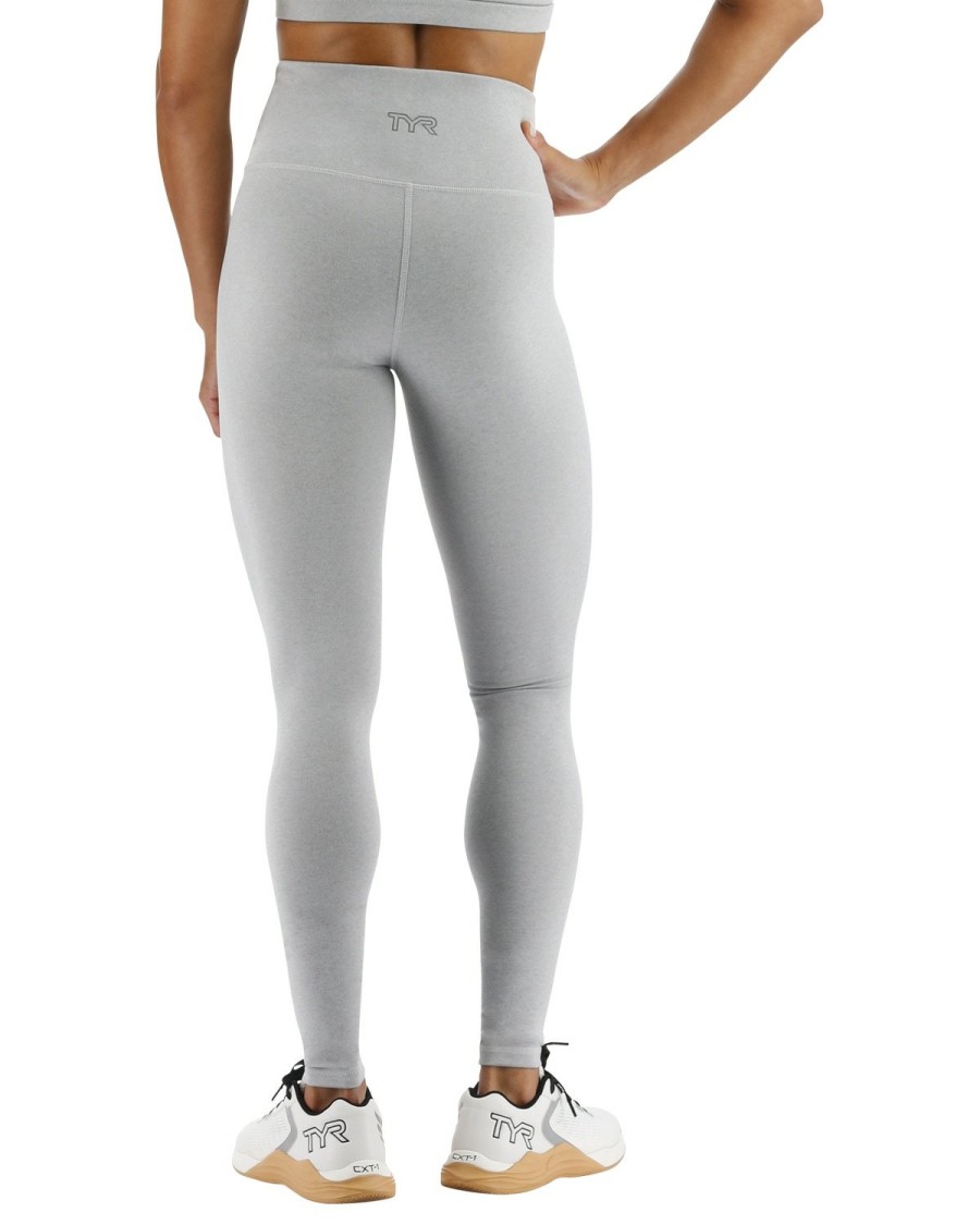 Women TYR Sport Leggings | Tyr Base Kinetic Women'S High-Rise 28" Leggings - Heather