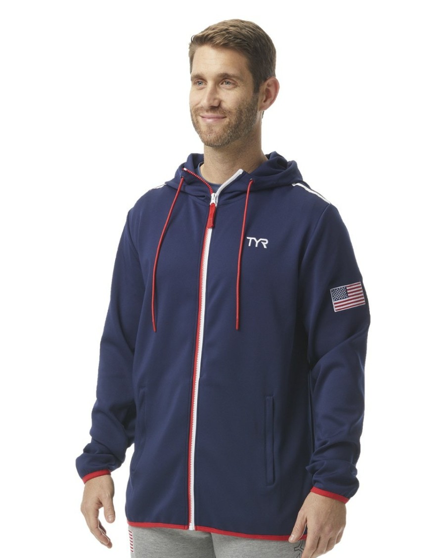 Men TYR Sport Shirts|Hoodies & Sweatshirts | Tyr Men'S Alliance Podium Full Zip Hoodie - Usa