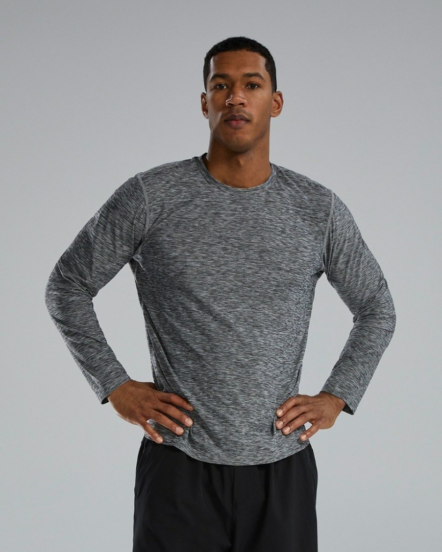 Men TYR Sport Shirts | Tyr Airtec Men'S Long Sleeve Tee - Solid