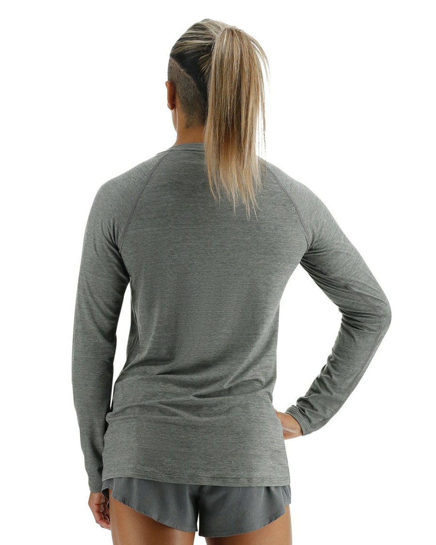 Women TYR Sport Shirts | Tyr Climadry Women'S Raglan Long Sleeve Tee - Solid / Heather