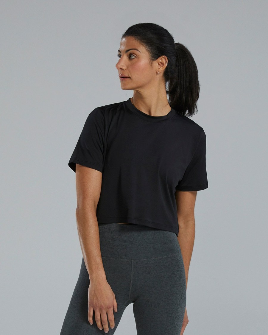 Women TYR Sport Shirts | Tyr Climadry Women'S Cropped Tech Tee