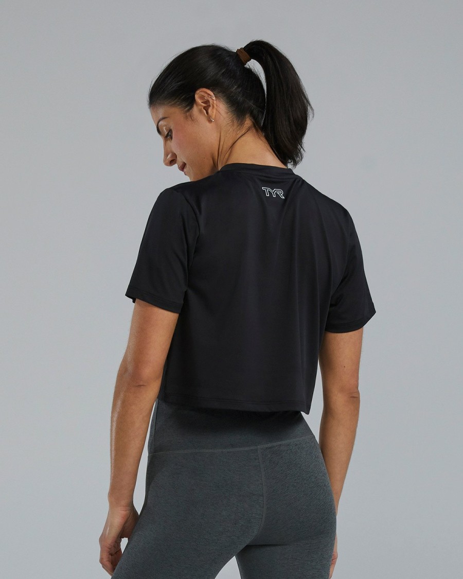 Women TYR Sport Shirts | Tyr Climadry Women'S Cropped Tech Tee