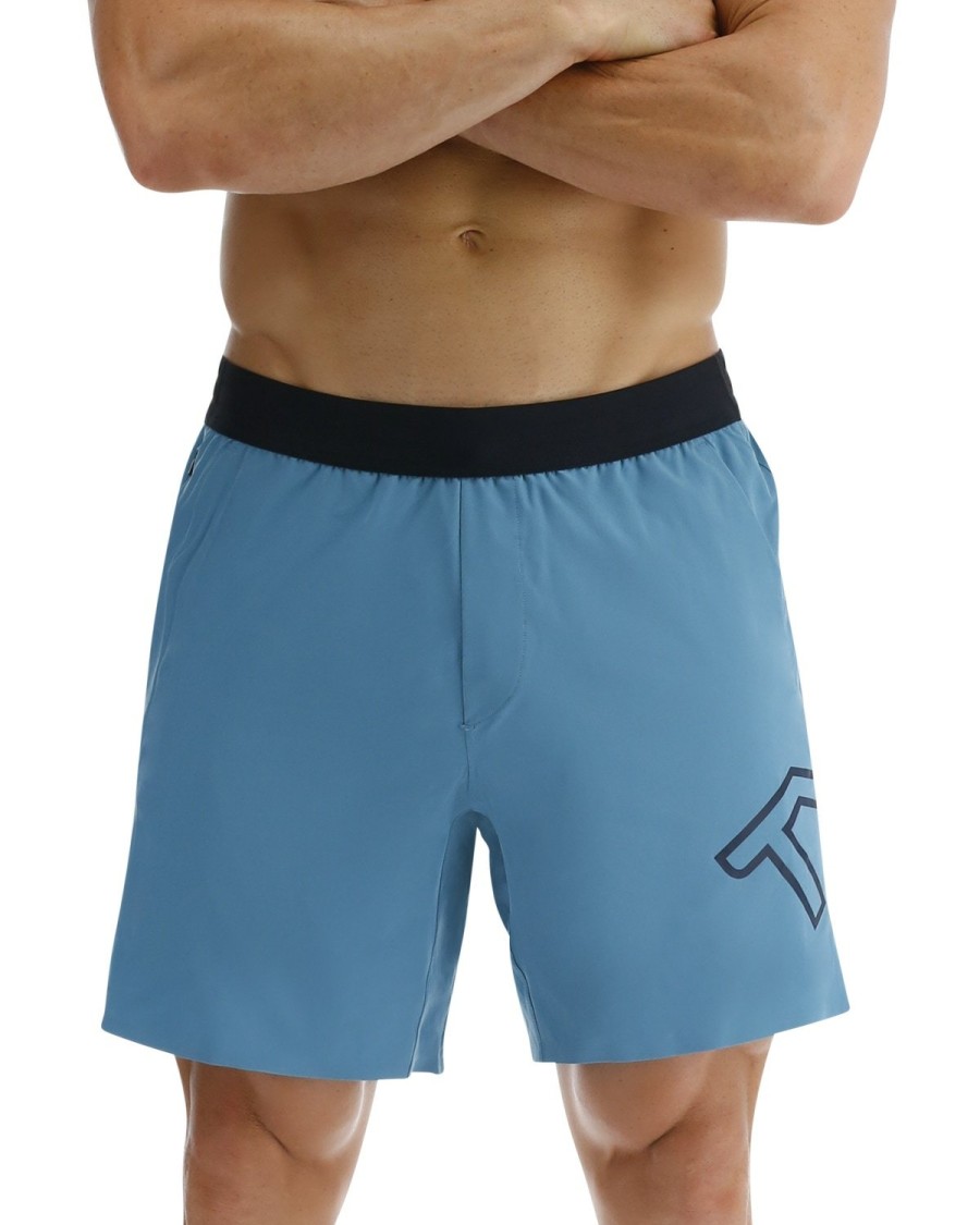 Men TYR Sport Shorts | Tyr Hydrosphere Men'S Lined 9" Unbroken Big Logo Shorts - Solid