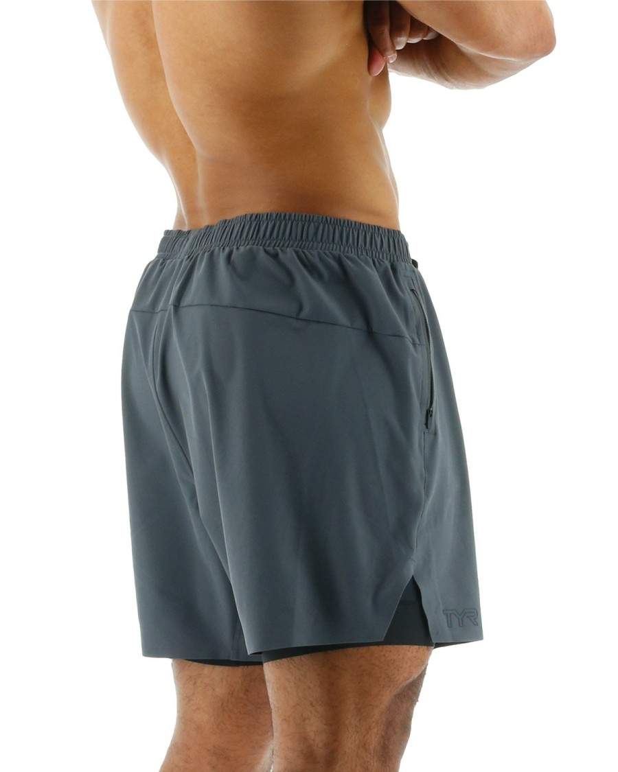 Men TYR Sport Shorts | Tyr Hydrosphere Men'S Lined 6" Momentum Shorts - Solid