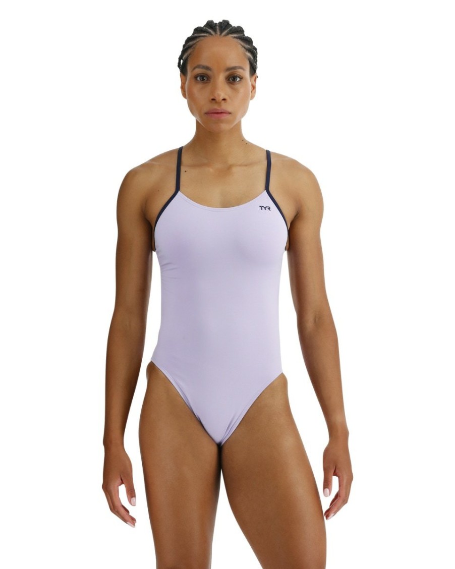 Women TYR Sport One Piece|Training Suits | Tyr Women'S Durafast Elite Ss Solid Cutoutfit Swimsuit