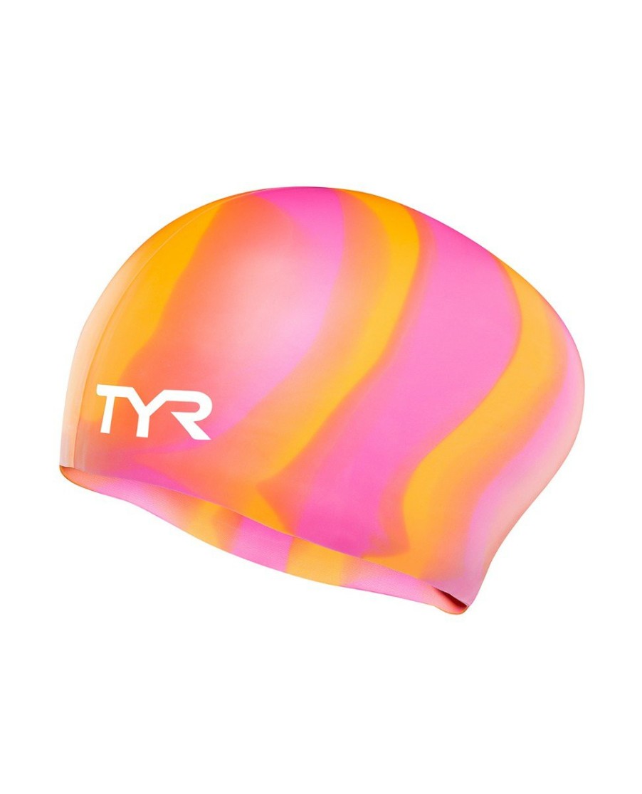 Men|Women TYR Sport Swim Caps|Swim Accessories | Tyr Adult Silicone Long Hair Wrinkle-Free Swim Cap