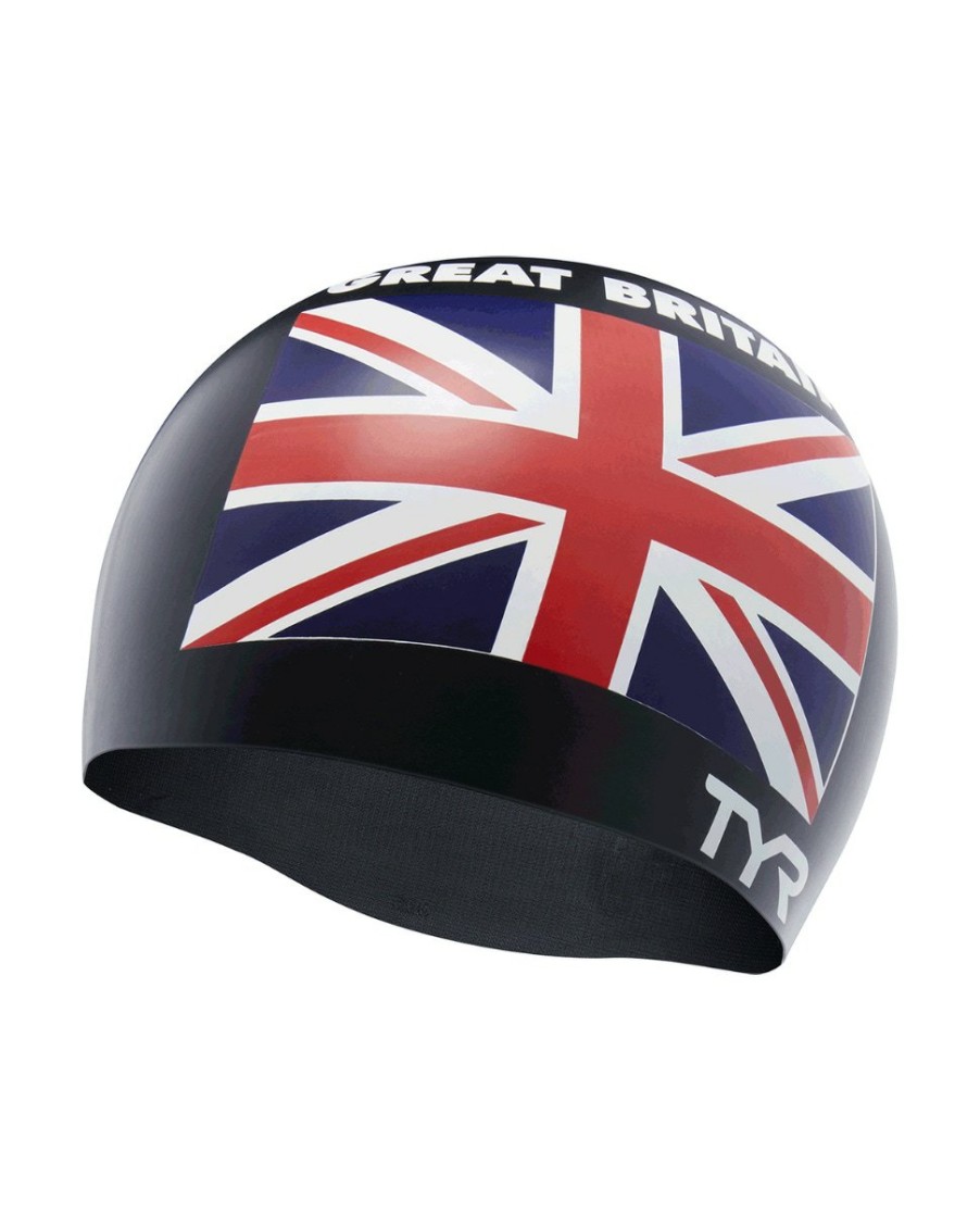 Men|Women TYR Sport Swim Caps|Swim Accessories | Tyr Adult Silicone Swim Cap - Great Britain