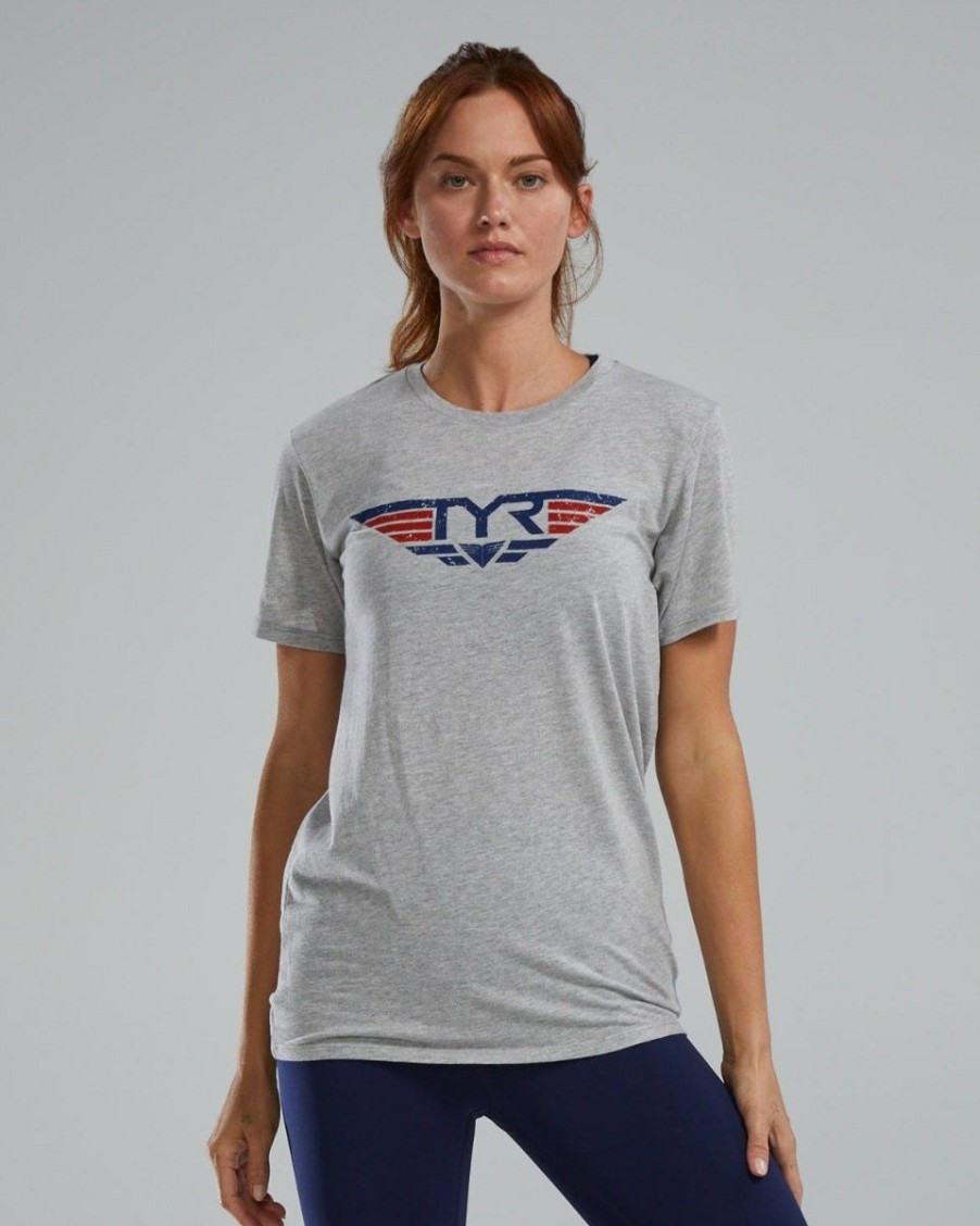 Women TYR Sport Shirts | Tyr Ultrasoft Women'S Short Sleeve Graphic Tee Take Flight