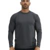 Men TYR Sport Shirts | Tyr Sundefense Men'S Vented Long Sleeve Crew Shirt - Solid