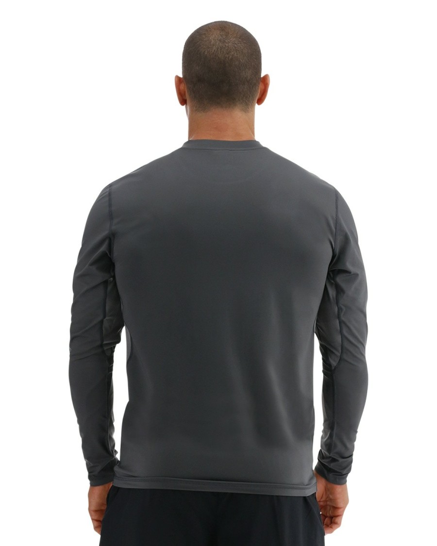 Men TYR Sport Shirts | Tyr Sundefense Men'S Vented Long Sleeve Crew Shirt - Solid