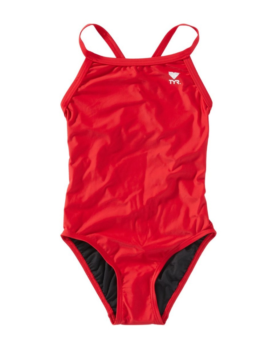 Kids TYR Sport Competition Swimwear | Tyreco Girls' Diamondfit Swimsuit - Solid