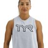 Women TYR Sport Shirts | Tyr Climadry Women'S Cropped Tech Tank - Solid / Heather