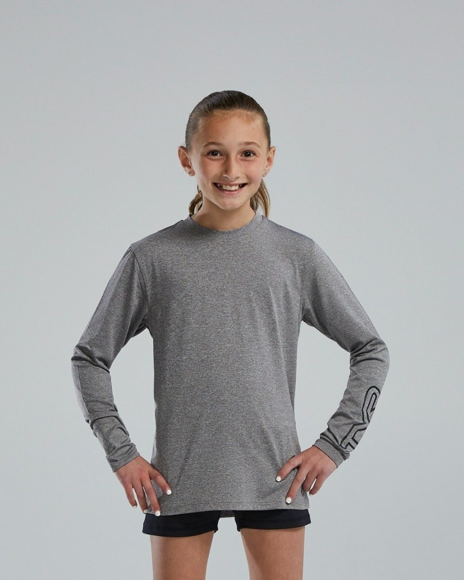 Kids TYR Sport Sportswear | Tyr Sundefense Kids' Long Sleeve Crew - Solid