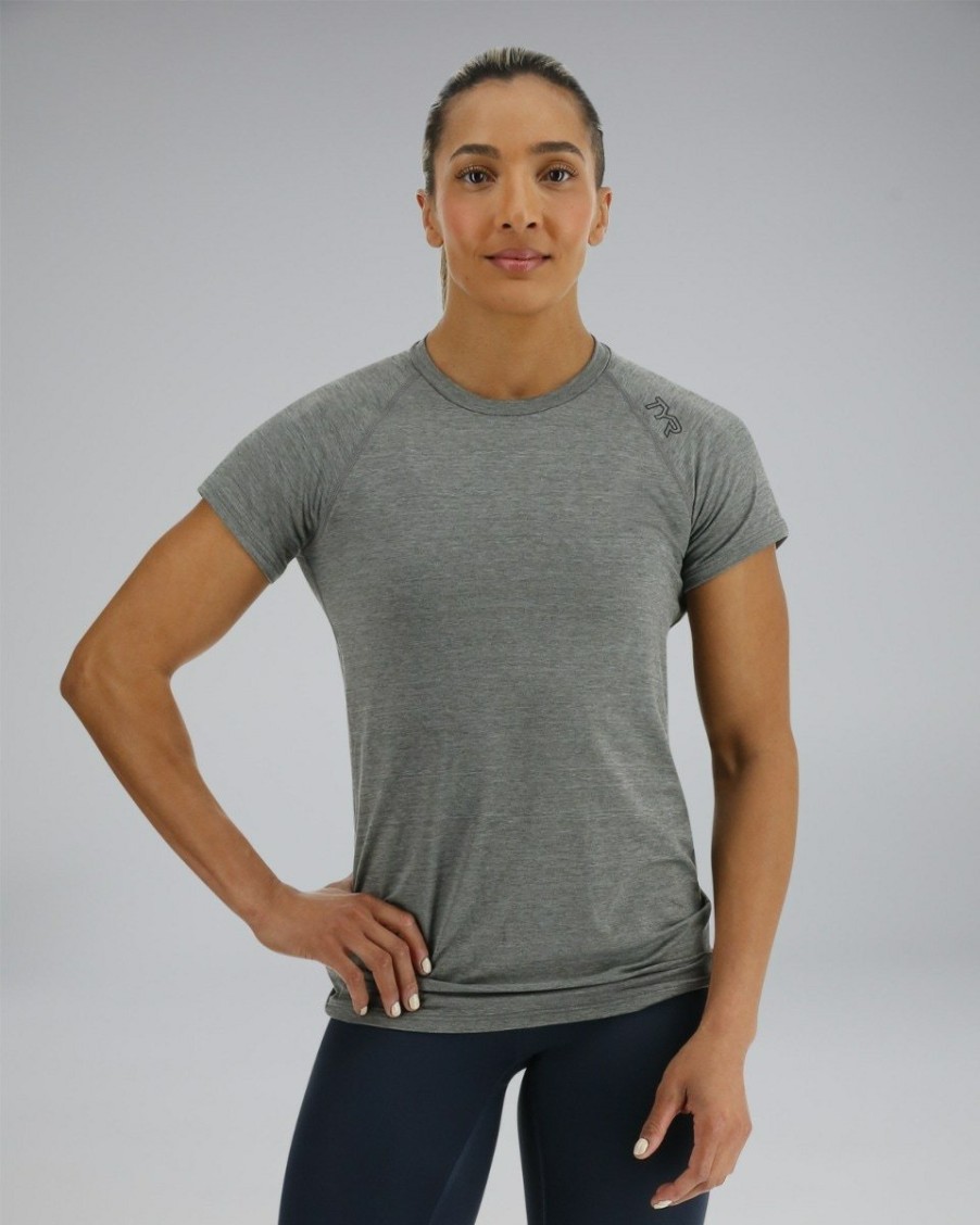 Women TYR Sport Shirts | Tyr Climadry Women'S Raglan Tee - Solid / Heather