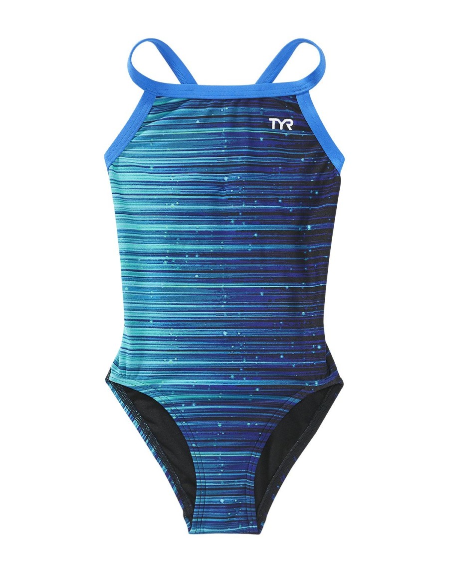 Kids TYR Sport Competition Swimwear | Tyr Durafast Elite® Girls' Diamondfit Swimsuit - Speedwarp