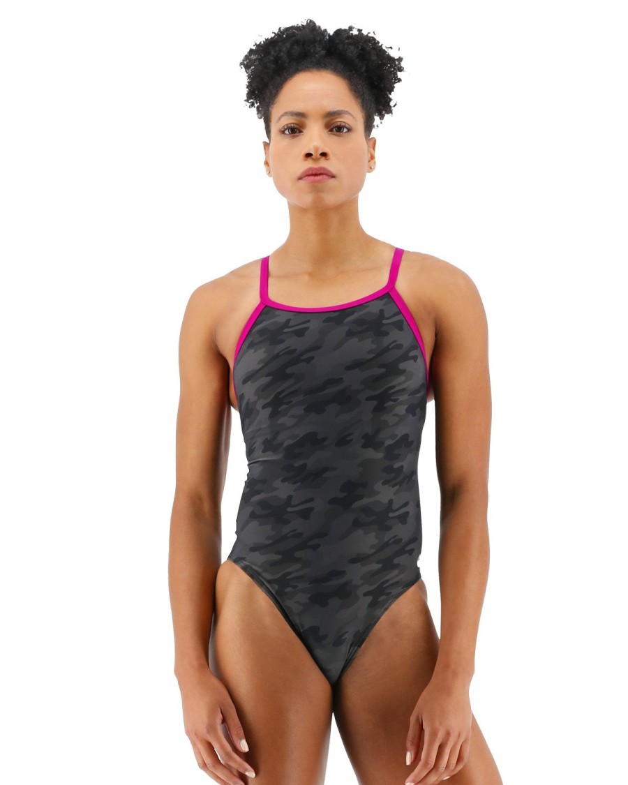 Women TYR Sport One Piece|Beach & Board|Controlfit Suits|Training Suits | Tyr Durafast Elite® Women'S Diamond Controlfit Swimsuit - Blackout Camo