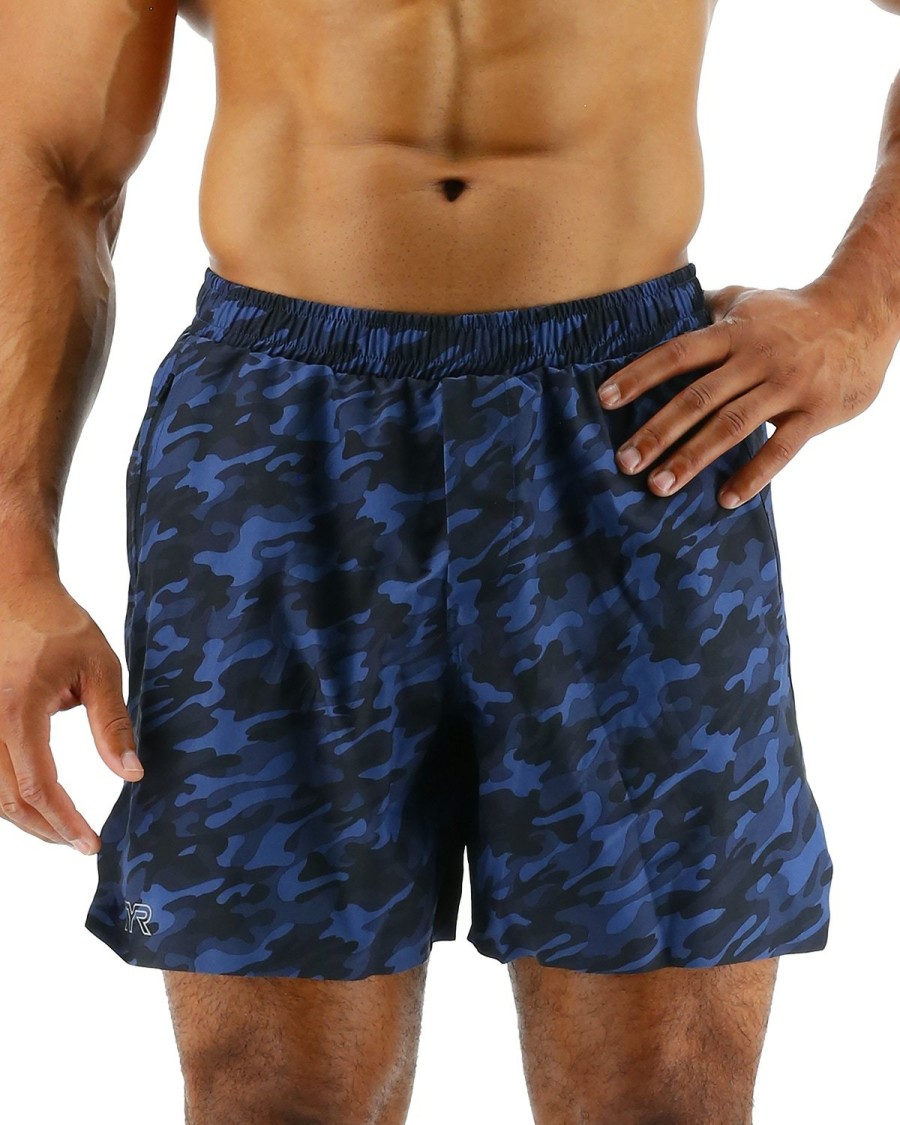 Men TYR Sport Shorts | Tyr Hydrosphere Men'S Unlined 6" Momentum Shorts - Midnight Camo