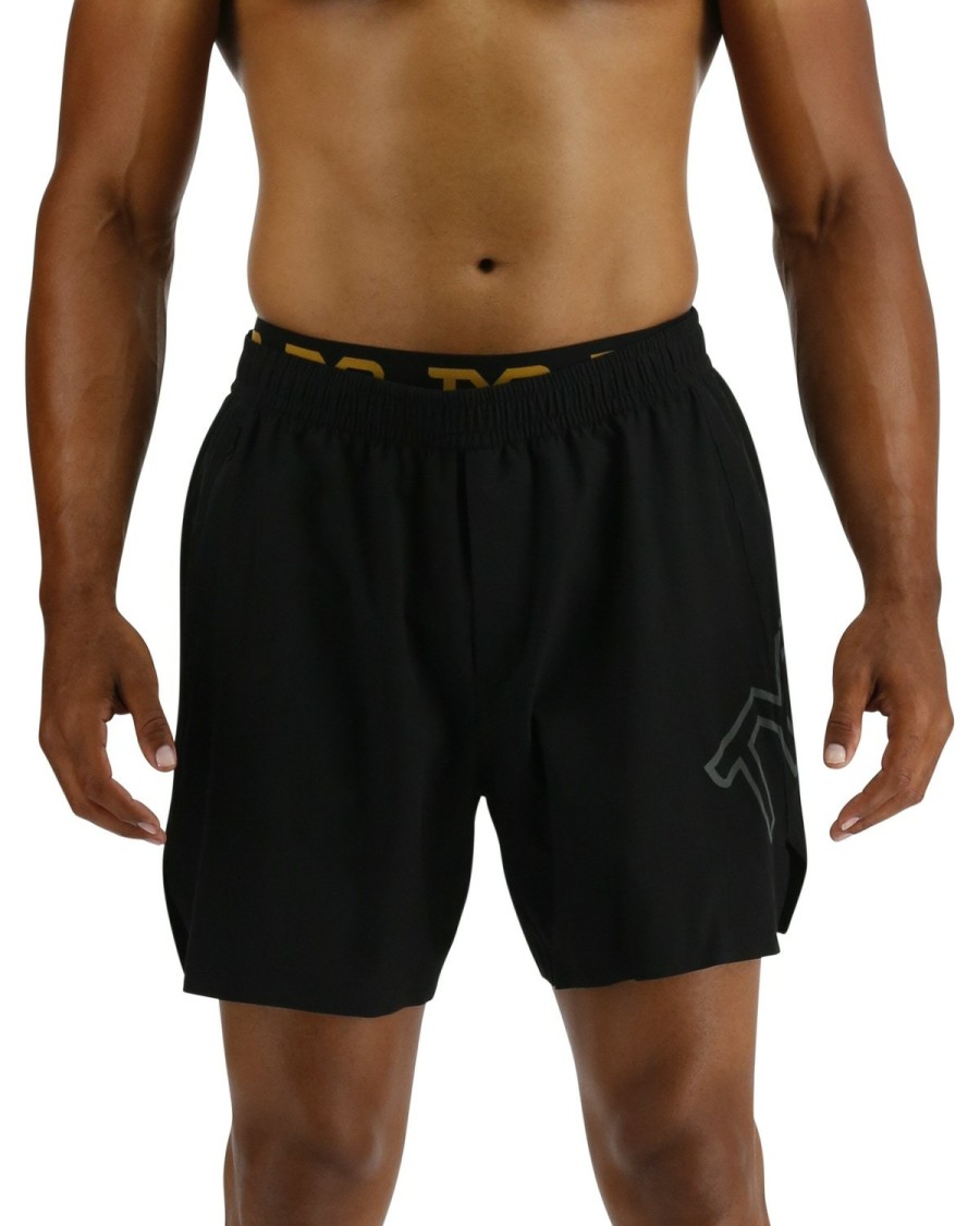 Men TYR Sport Shorts | Tyr Hydrosphere Men'S Unlined 6" Momentum Big Logo Shorts - Solid