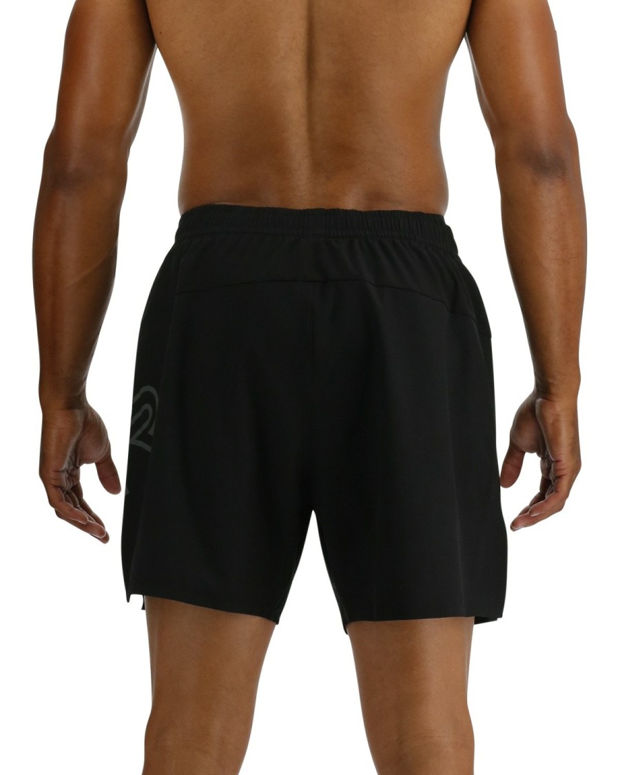 Men TYR Sport Shorts | Tyr Hydrosphere Men'S Unlined 6" Momentum Big Logo Shorts - Solid